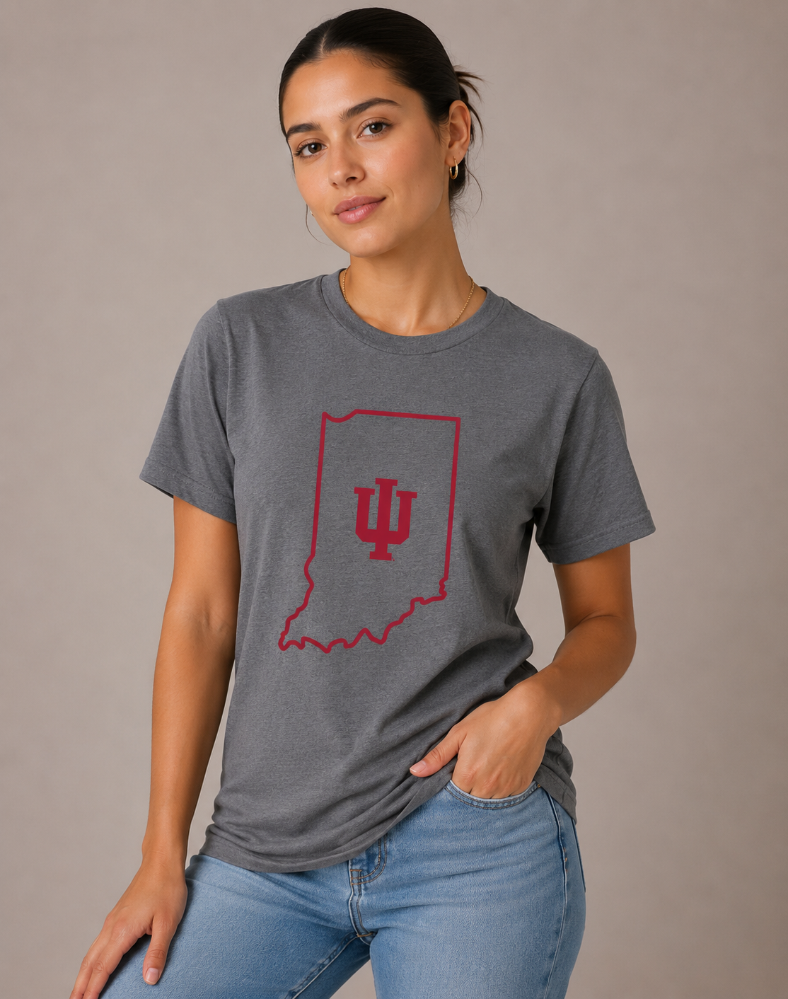 Indiana Unisex Tee | "IU State Outline" Tee