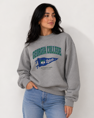 Georgia College & State Womens Mock Neck Crew Neck | "Pennant" Mock Crew Neck