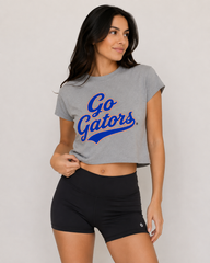 Florida Womens | "Go Gators" Grey Crop Top