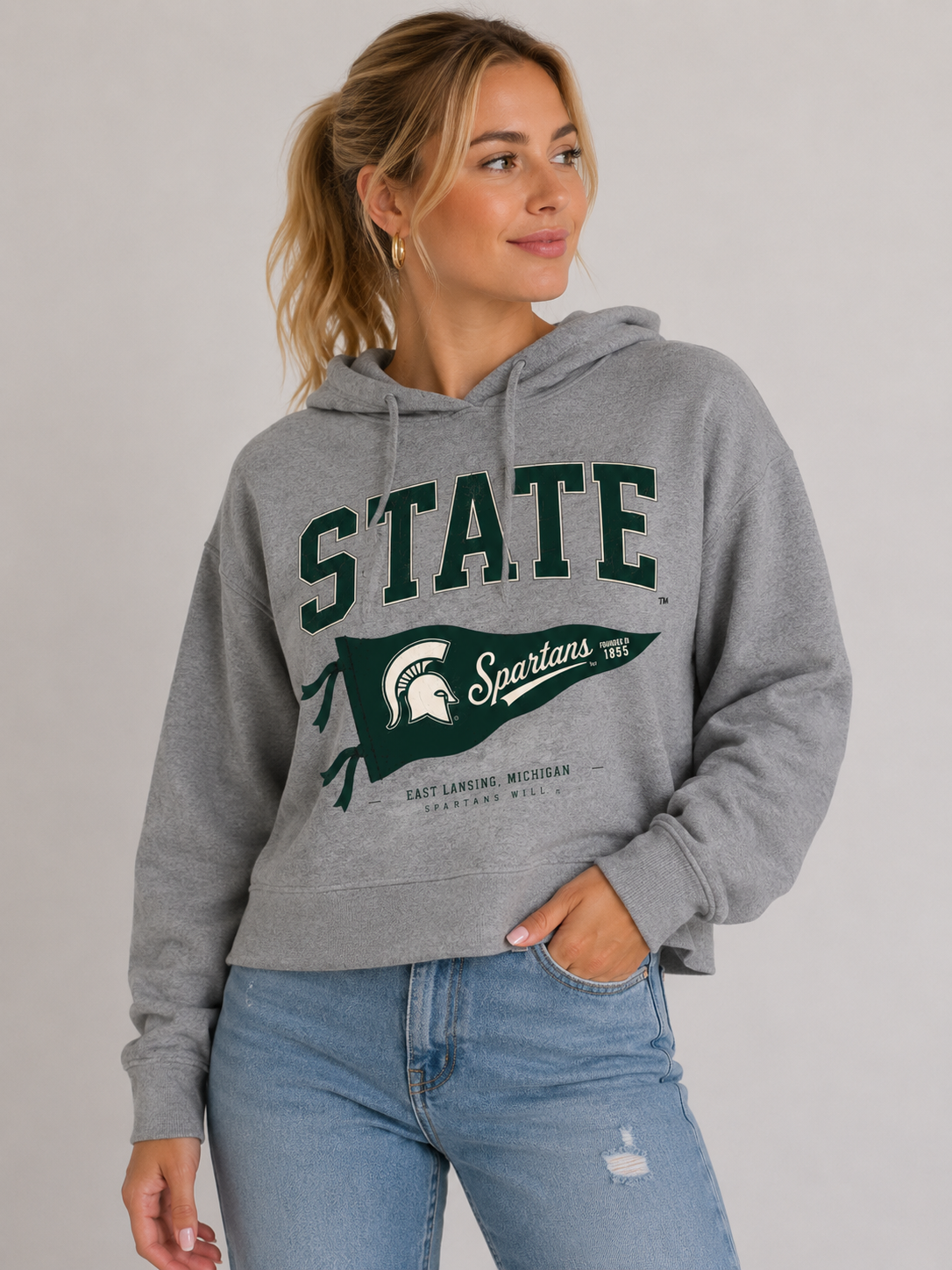 Michigan State Womens Hoodie | "Pennant" Hoodie