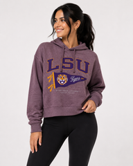 LSU Womens Hoodie | "Pennant" Heather Purple Hoodie