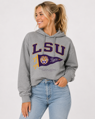 LSU Womens Hoodie | "Pennant" Grey Hoodie