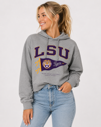 LSU Womens Hoodie | "Pennant" Grey Hoodie