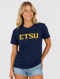 ETSU Unisex | "ETSU" Navy Cotton Tee