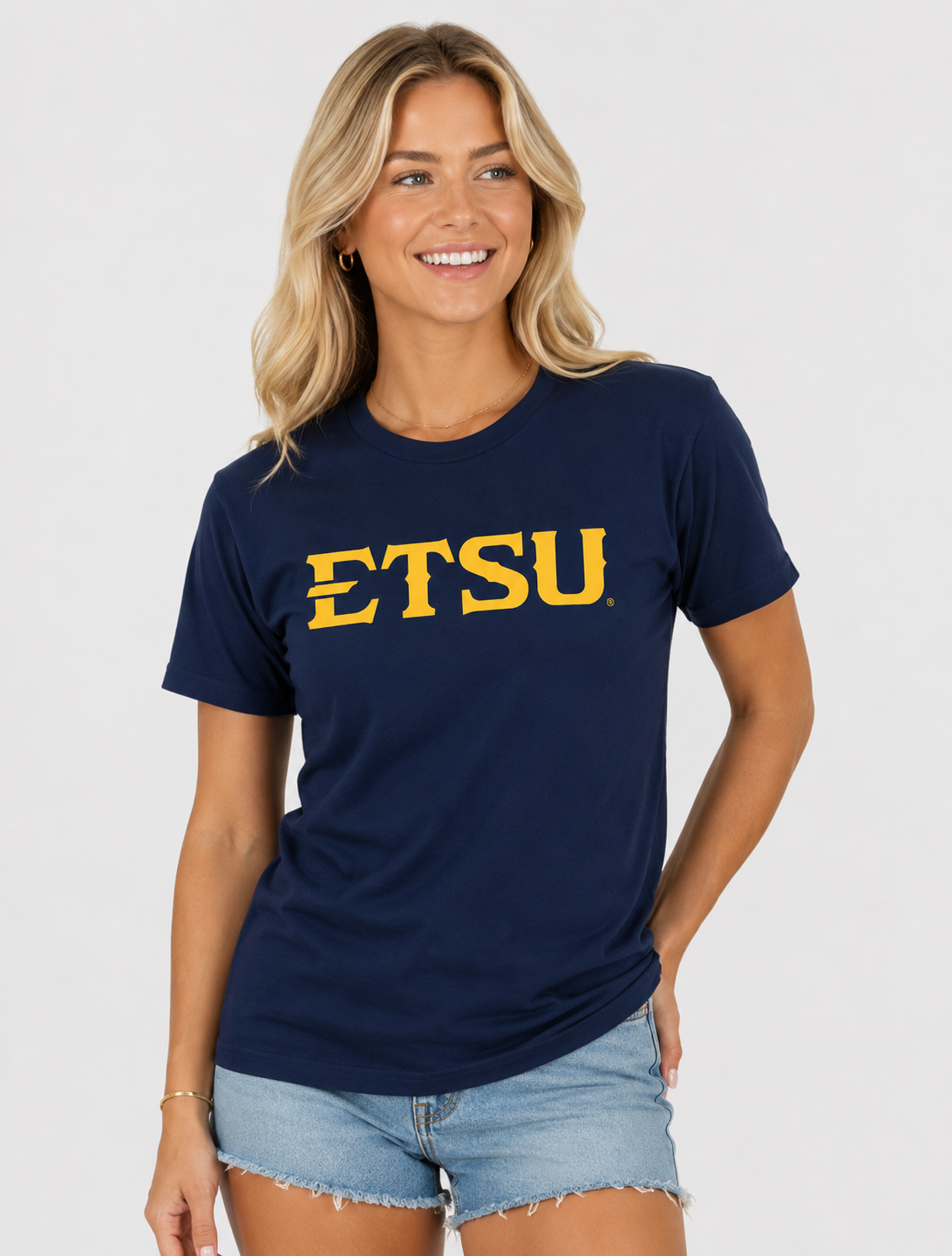 ETSU Unisex | "ETSU" Navy Cotton Tee