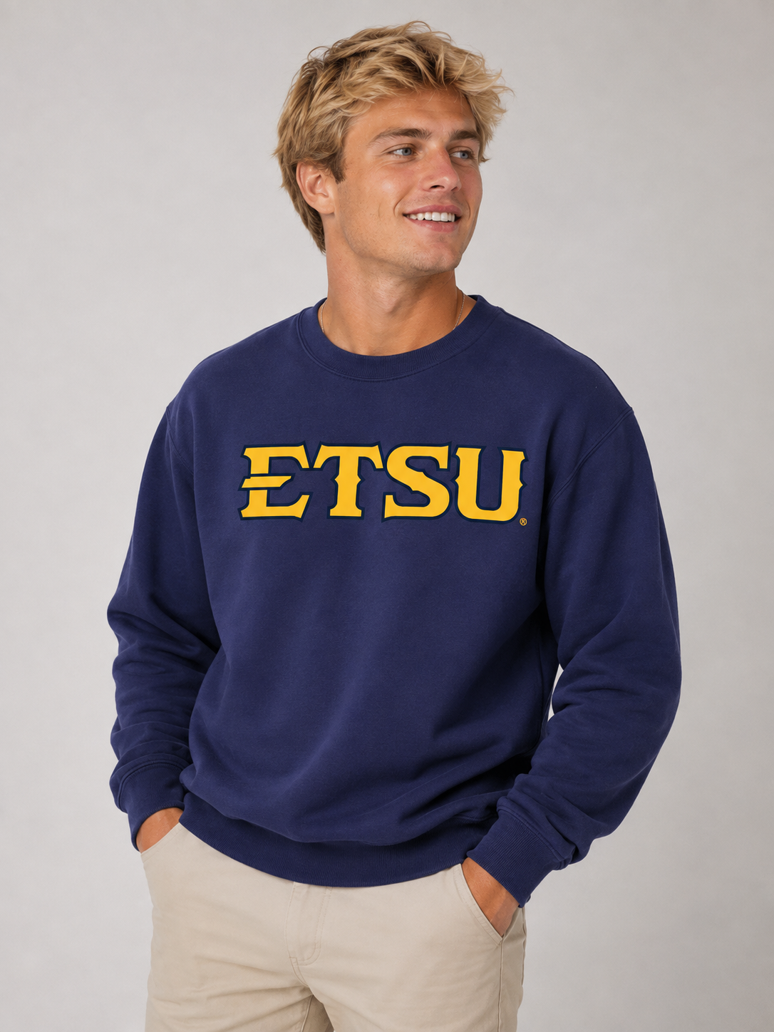 ETSU Unisex | "ETSU" Navy Crew Neck