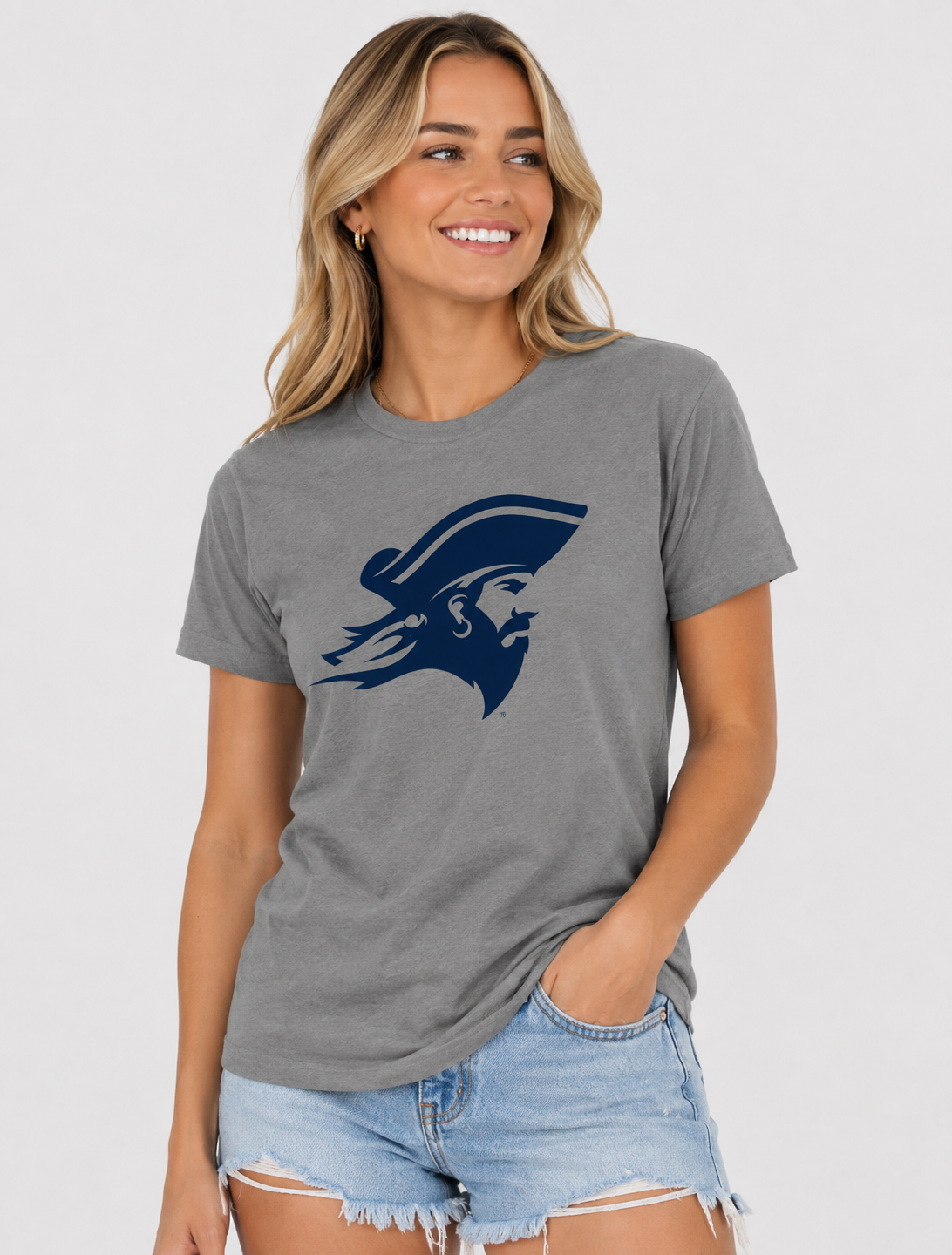 ETSU Unisex | "Pirate Head" Grey Cotton Tee