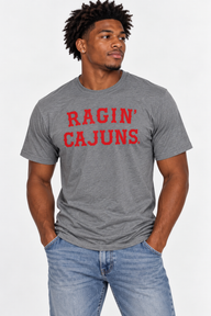 Louisiana Lafayette The Varsity Vault Unisex Tee | "Ragin Cajuns" Grey Tee