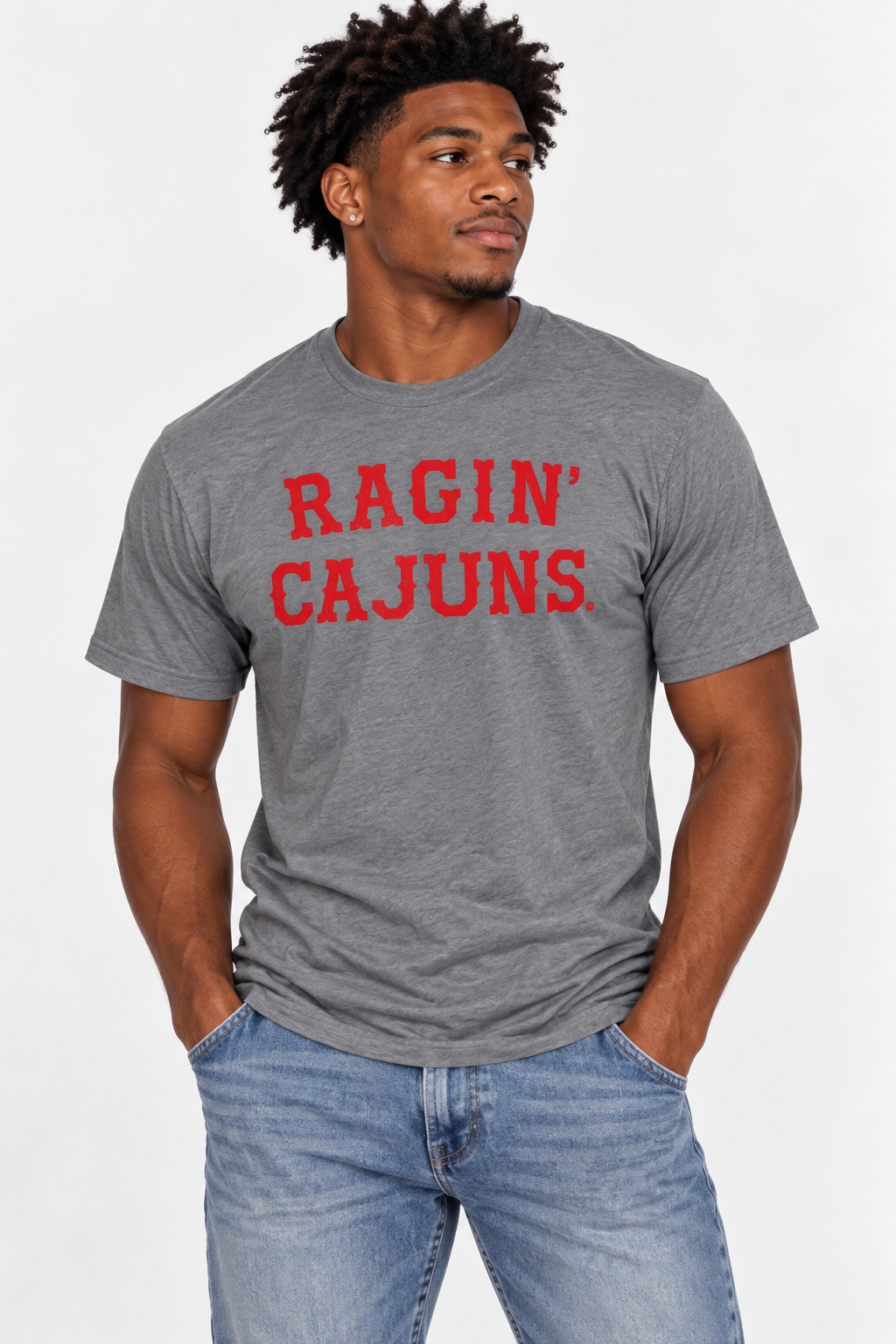 Louisiana Lafayette The Varsity Vault Unisex Tee | "Ragin Cajuns" Grey Tee