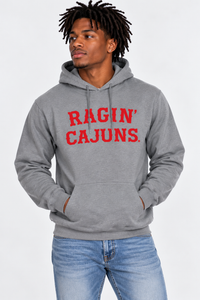Louisiana Lafayette The Varsity Vault Unisex Hoodie | "Ragin Cajuns" Retro Grey Hoodie