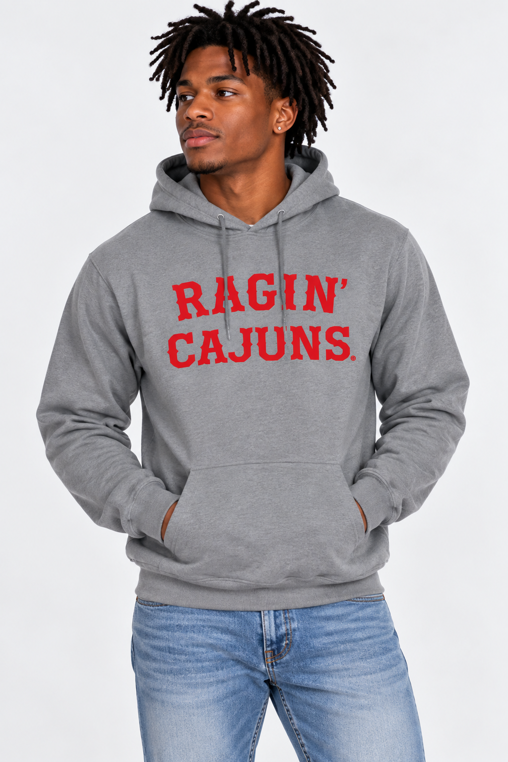 Louisiana Lafayette The Varsity Vault Unisex Hoodie | "Ragin Cajuns" Retro Grey Hoodie