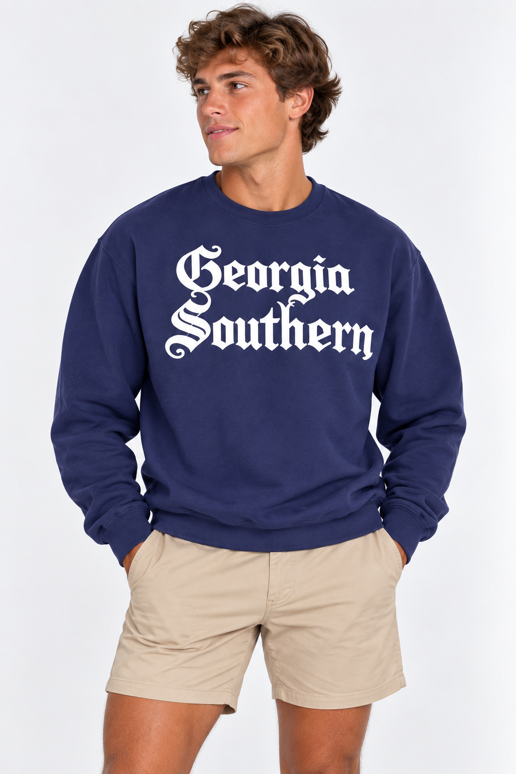 Georgia Southern The Varsity Vault Unisex Crewneck | "Georgia Southern Retro Script" Navy Crewneck