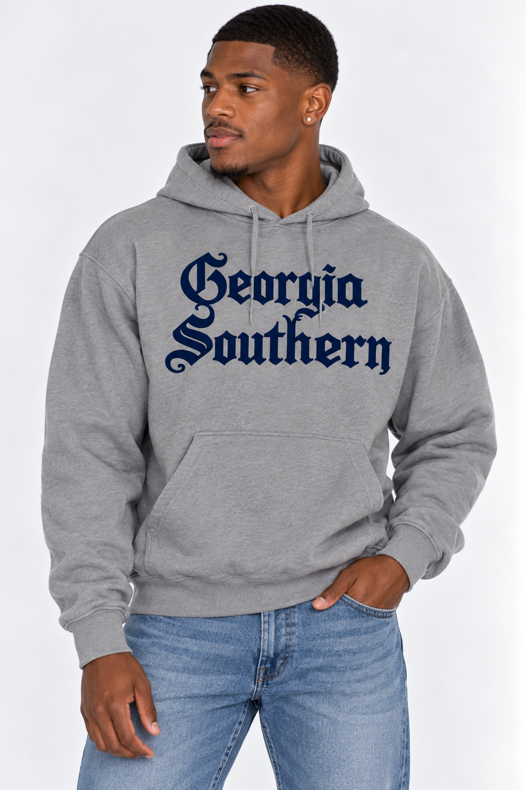 Georgia Southern The Varsity Vault Unisex Hoodie | "Georgia Southern Retro Script" Grey Hoodie