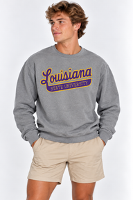LSU The Varsity Vault Unisex Crewneck | "Louisiana State Univ" Retro Grey Crewneck