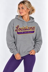 LSU The Varsity Vault Unisex Hoodie | "Louisiana State Univ" Retro Grey Hoodie