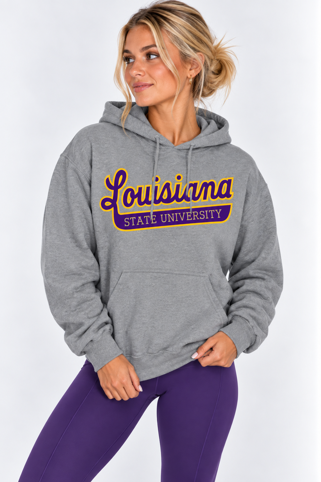 LSU The Varsity Vault Unisex Hoodie | "Louisiana State Univ" Retro Grey Hoodie