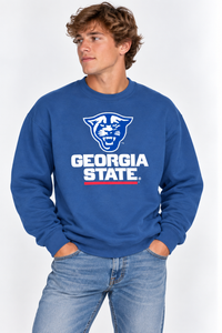 Georgia State Unisex Crewneck | "Panther Head w/ Georgia State" Royal Crewneck