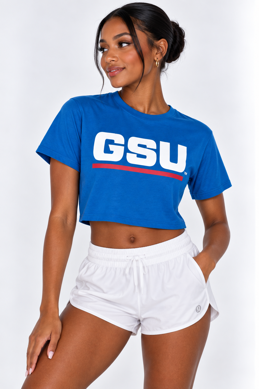 Georgia State Womens | "GSU" Royal Crop Top
