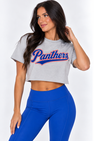 Georgia State Womens | "Panthers" White Crop Top