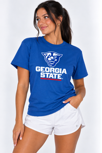 Georgia State Unisex Tee | "Panther Head w/ Georgia State" Royal Tee