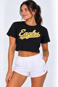 Southern Miss Womens | "Eagles" Black Crop Top