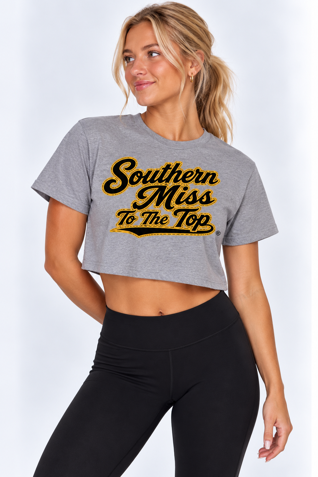 Southern Miss Womens | "Southern Miss To The Top" Grey Crop Top