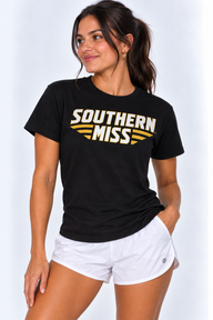 Southern Miss Golden Eagles Unisex | "Southern Miss Wings" Black Tee
