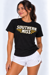 Southern Miss Golden Eagles Unisex | "Southern Miss Wings" Black Tee