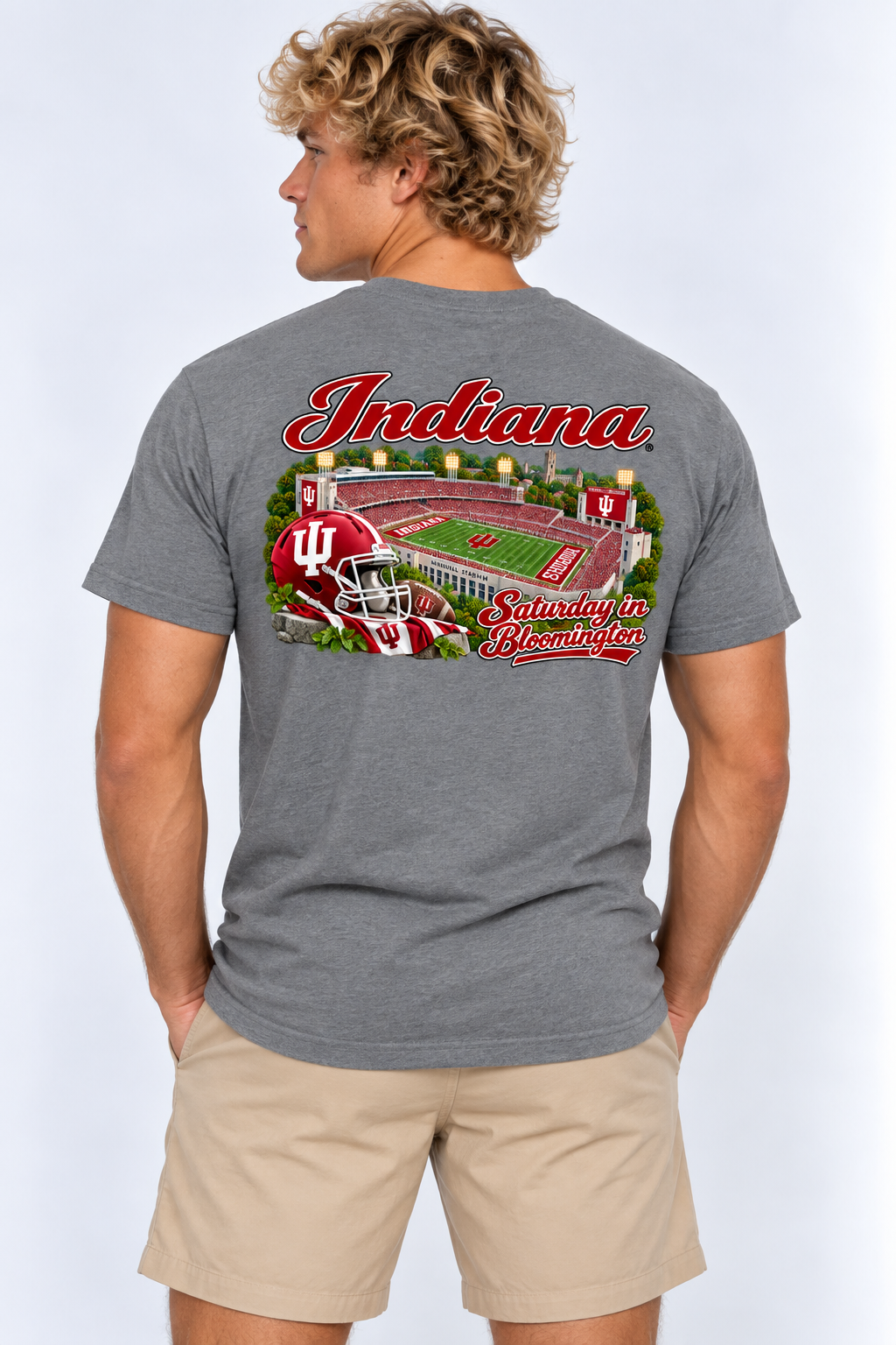 Indiana Unisex Tee | "Saturday In Bloomington" Grey Tee