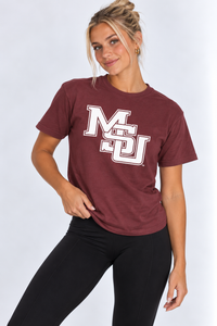 Mississippi State Unisex | "MSU Diagonal" Maroon T-shirt