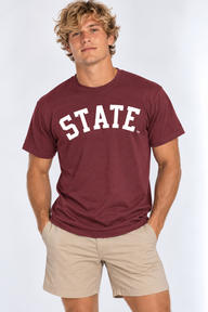 Mississippi State Unisex | "STATE" Maroon T-shirt