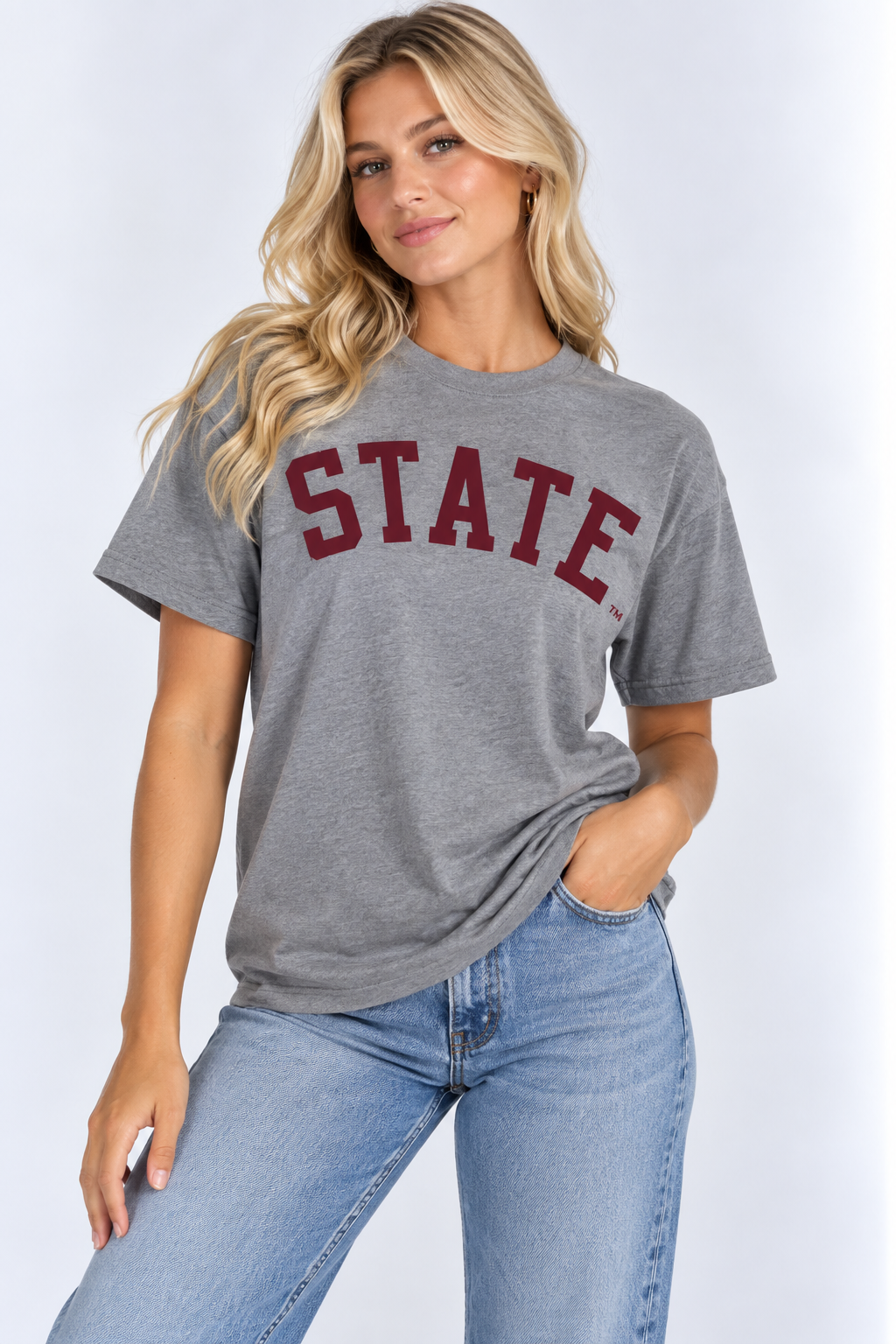 Mississippi State Unisex | "STATE" Grey T-shirt