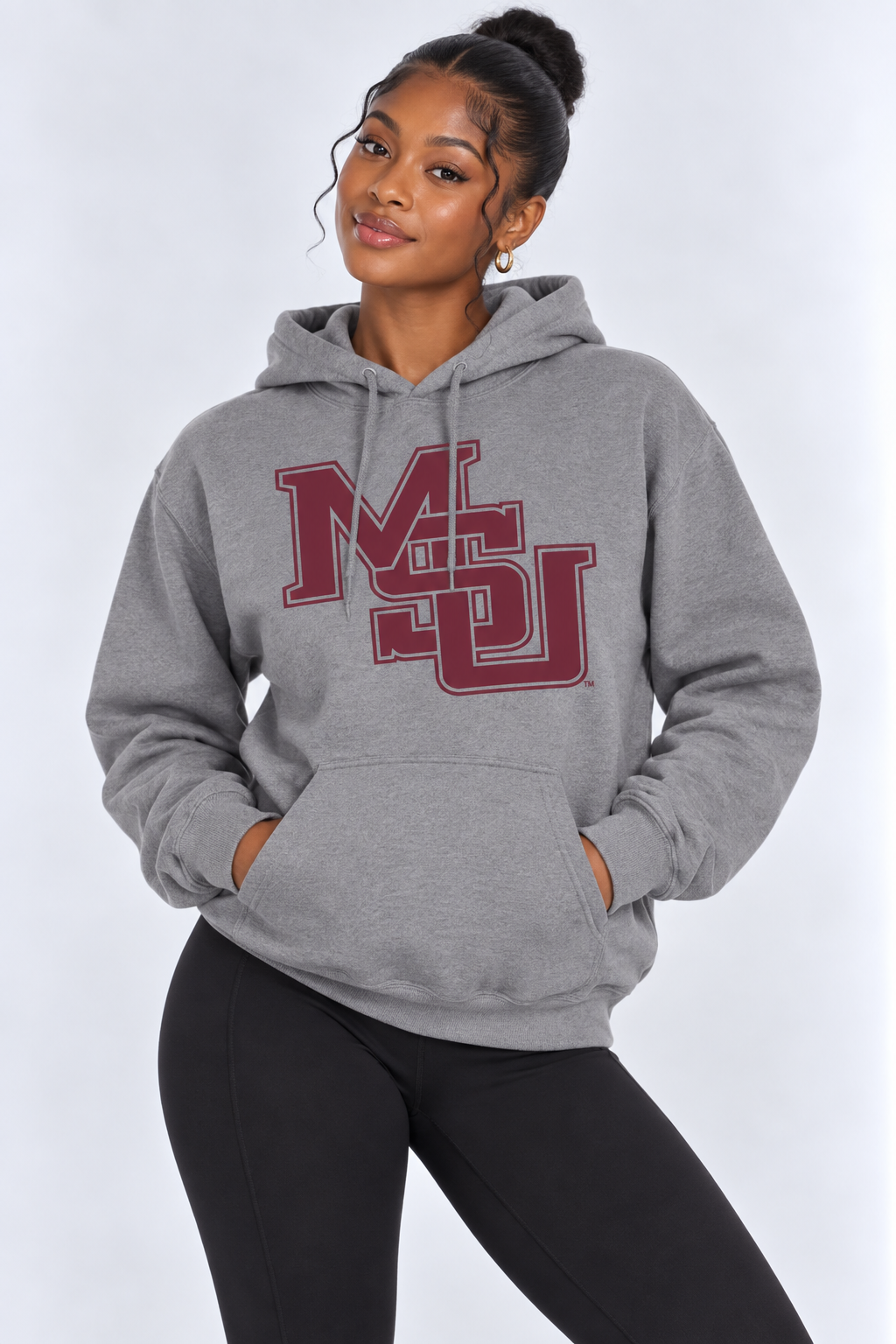 Mississippi State Unisex Hoodie | "MSU Diagonal" Grey Hoodie