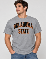 Oklahoma State Cowboys Unisex | Grey "Block Wordmark" Acid Wash Tee