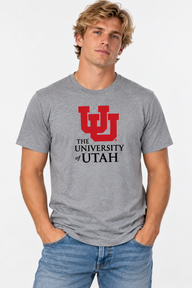 Utah Utes Unisex | Grey "Interlocking UU" Tee