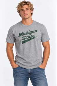 Michigan State Spartans Unisex | "Michigan State Script" Grey Tee