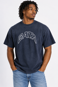 Georgia Southern Unisex | "Navy Embroidered GATA" Acid Wash T-Shirt