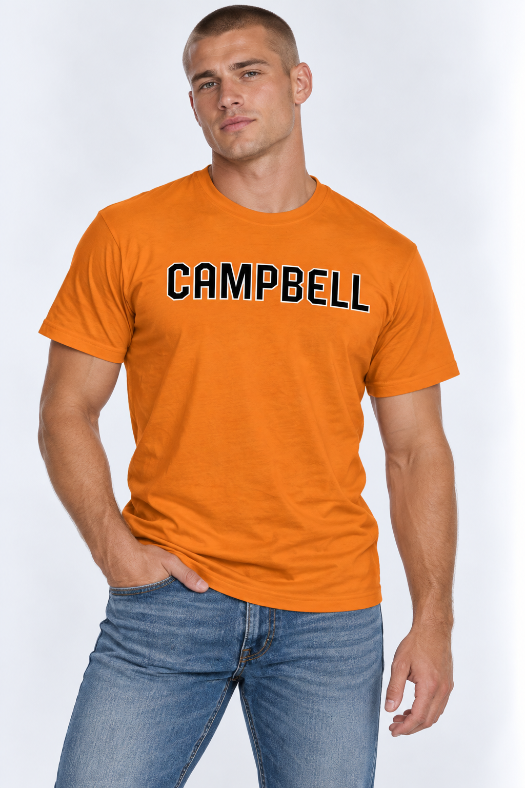 Campbell Unisex | "Campbell Block" Orange T-shirt