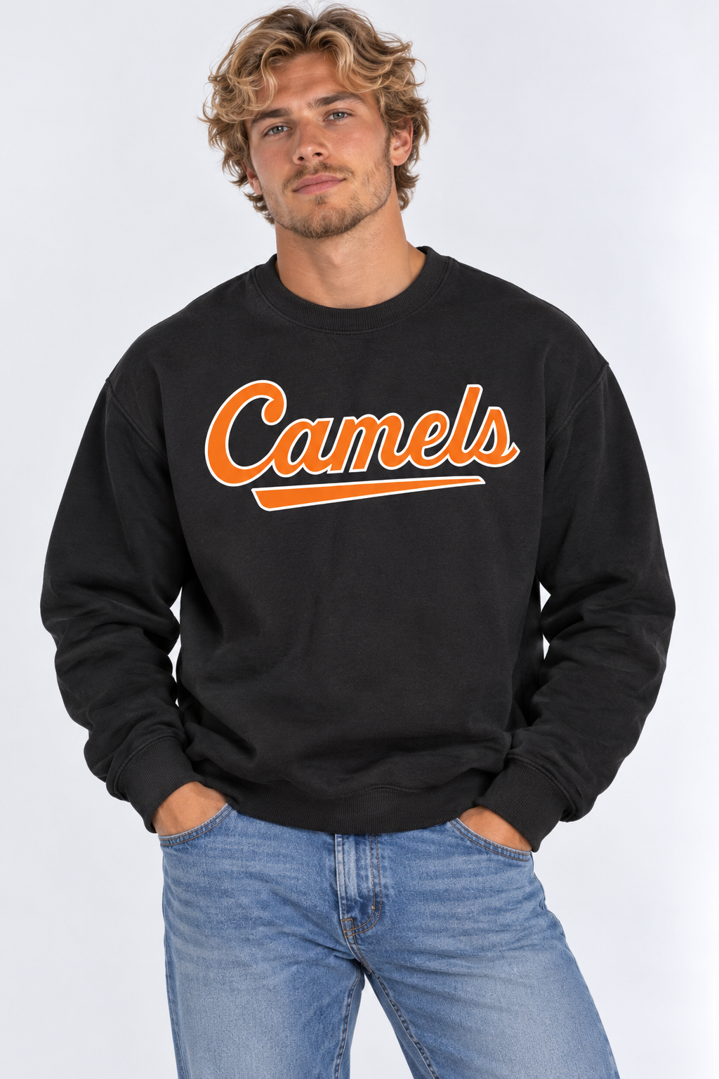 Campbell Unisex Crewneck | "Camels" Black Crewneck