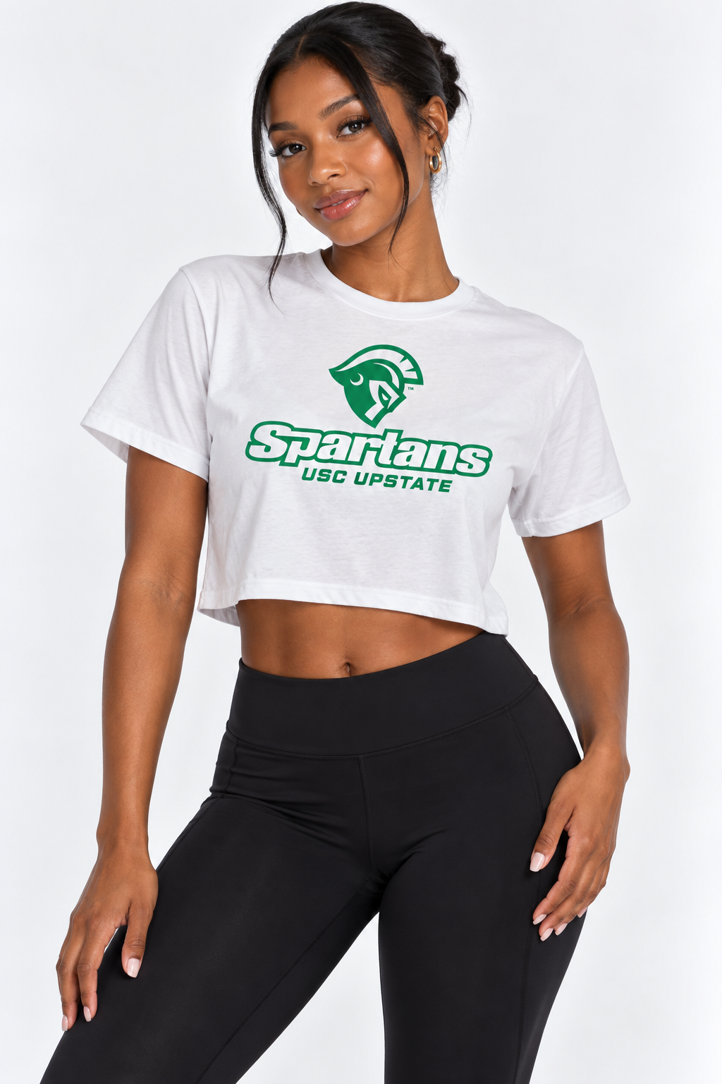 South Carolina Upstate Womens | "Spartans USC Upstate" White Crop Top