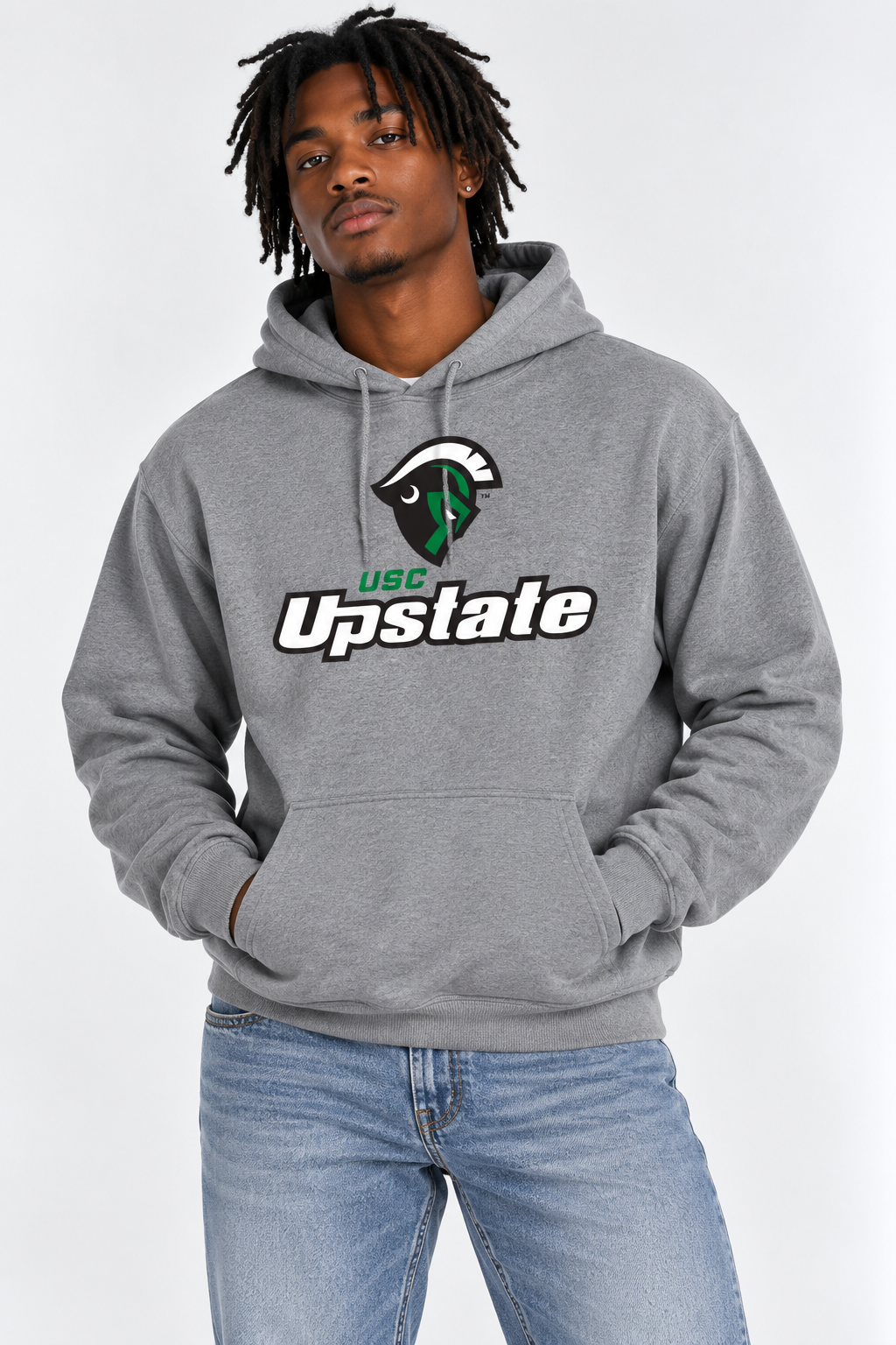 South Carolina Upstate Unisex Hoodie | "Spartan Head USC Upstate" Grey Hoodie