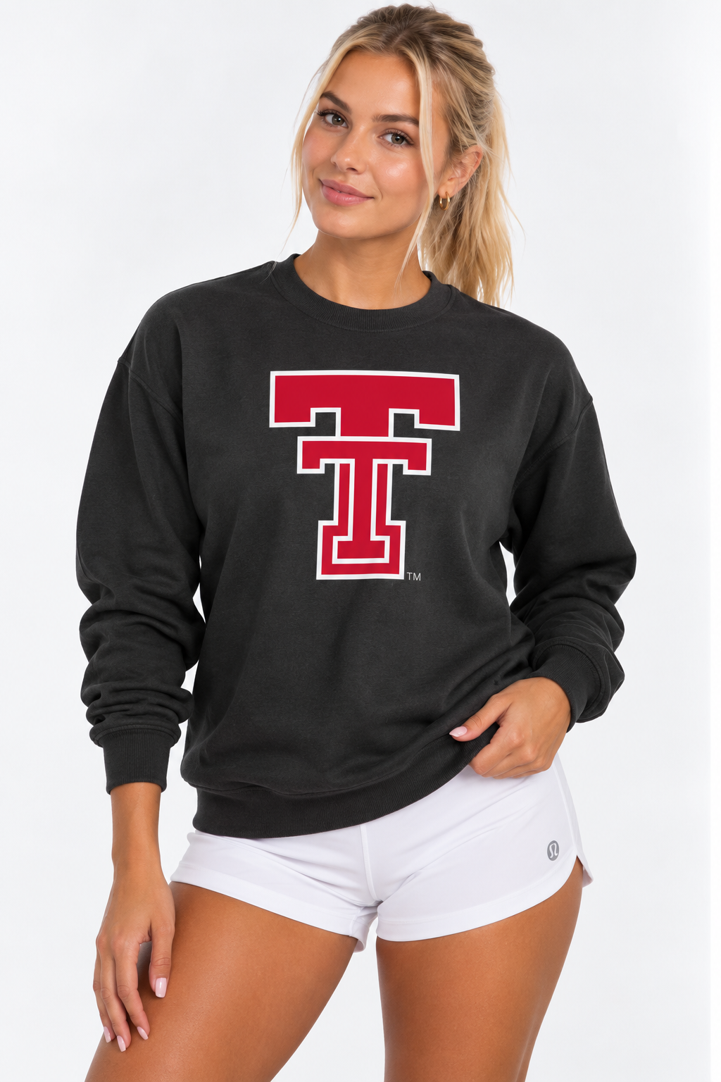 Texas Tech Unisex Crewneck | "Double Red TT" Black Crewneck