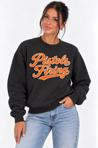 Oklahoma State Unisex Crewneck | "Pistols Firing" Black Crewneck