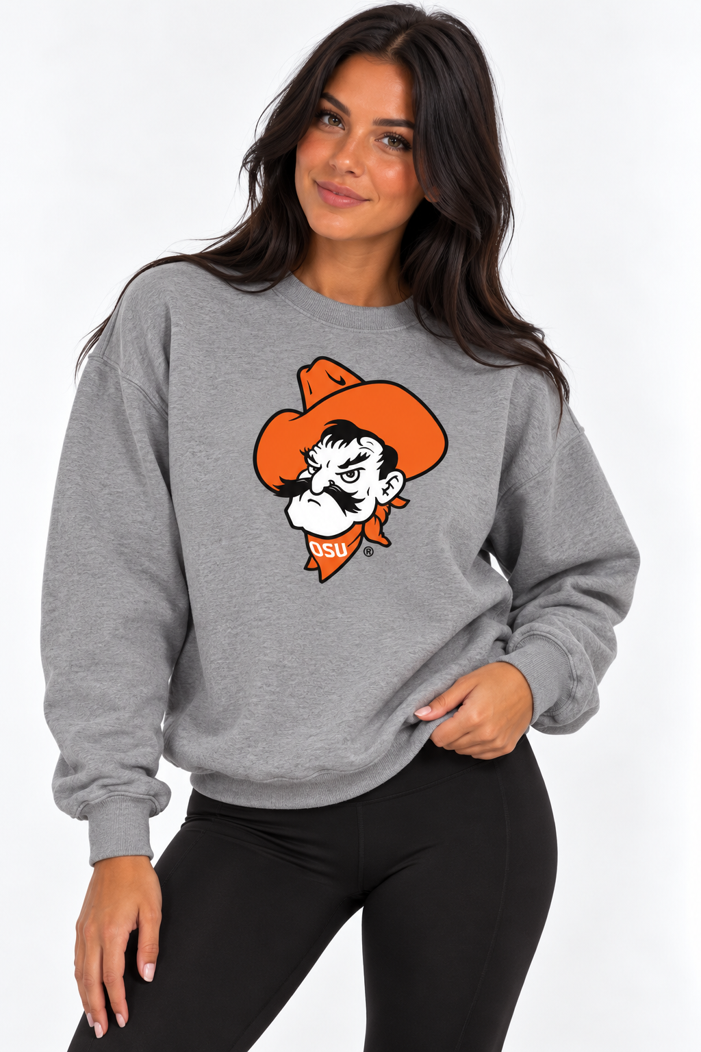 Oklahoma State Unisex Crewneck | "Pete Head" Grey Crewneck