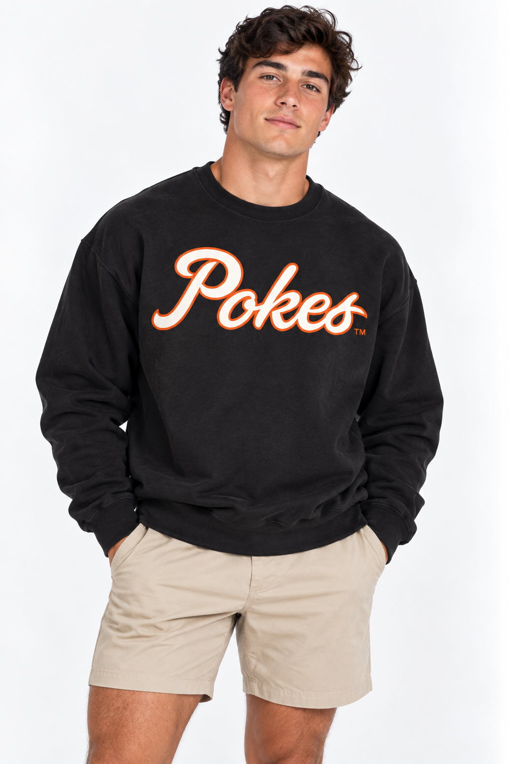 Oklahoma State Unisex Crewneck | "Pokes Script" Black Crewneck