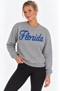 Florida Unisex Crewneck | "Florida Script" Grey Crewneck