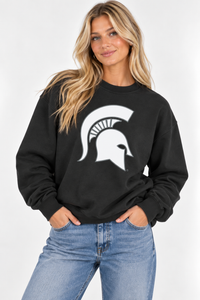 Michigan State Unisex Crewneck | "Spartan Head" Black Crewneck