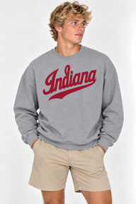 Indiana Unisex Crewneck | "Indiana Script" Grey Crewneck