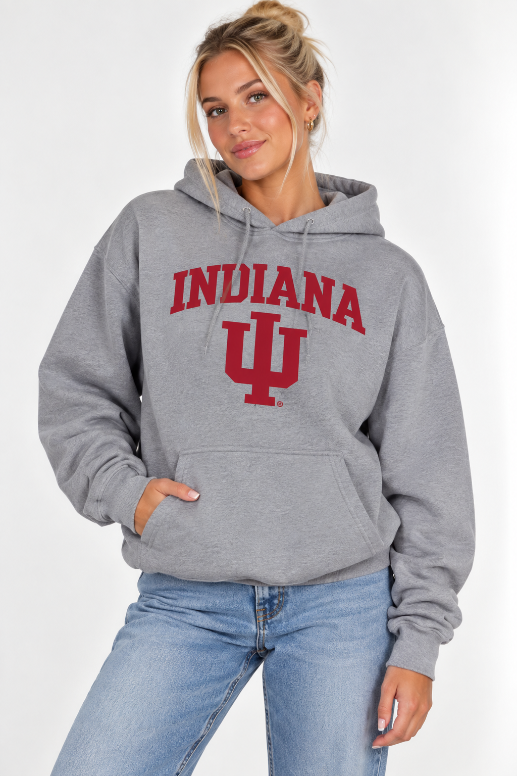 Indiana Unisex Hoodie | "Indiana IU" Grey Hoodie