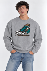 Coastal Carolina Unisex Crewneck | "Chants Head w/ Coastal Carolina" Grey Crewneck